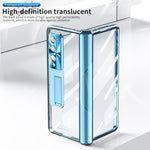 Custodia per telefono placcata con cerniere magnetiche con supporto, For Samsung Galaxy Z Fold3 5G