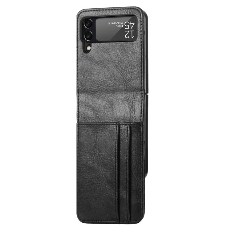 Custodia per telefono in pelle con slot per schede a vibrazione verticale, For Samsung Galaxy Z Flip4 5G