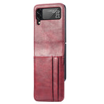 Custodia per telefono in pelle con slot per schede a vibrazione verticale, For Samsung Galaxy Z Flip4 5G