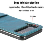 Custodia per telefono in pelle con slot per schede a vibrazione verticale, For Samsung Galaxy Z Flip4 5G