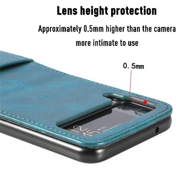Custodia per telefono in pelle con slot per schede a vibrazione verticale, For Samsung Galaxy Z Flip4 5G