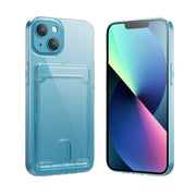 Crystal Card Slot PC + Custodia per telefono in TPU, For iPhone 14, For iPhone 14 Plus, For iPhone 14 Pro, For iPhone 14 Pro Max