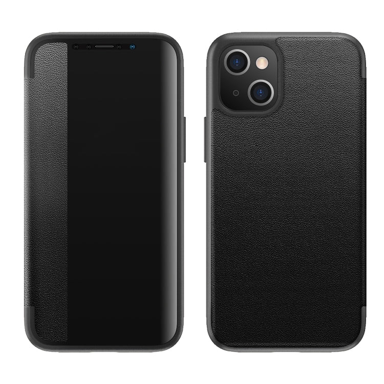 Magnetic Side Window View Custodia in pelle flip orizzontale antiurto, For iPhone 14, For iPhone 14 Plus, For iPhone 14 Pro, For iPhone 14 Pro Max