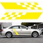 2 pezzi / set D-962 Adesivo decorativo modificato per auto con motivo a bandiera a scacchi, D-962