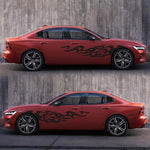 2 pezzi / set D-969 Adesivo decorativo modificato per auto con motivo a fiamma, D-969