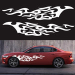 2 pezzi / set D-969 Adesivo decorativo modificato per auto con motivo a fiamma, D-969