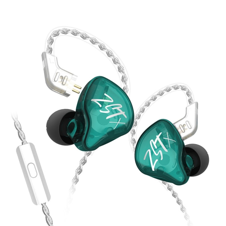 KZ-ZST X Ring Iron Hybrid Driver In-Ear Noise Cancelling Auricolare, With Microphone, Without Microphone