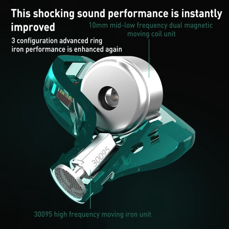 KZ-ZST X Ring Iron Hybrid Driver In-Ear Noise Cancelling Auricolare, With Microphone, Without Microphone
