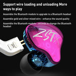 KZ-ZST X Ring Iron Hybrid Driver In-Ear Noise Cancelling Auricolare, With Microphone, Without Microphone
