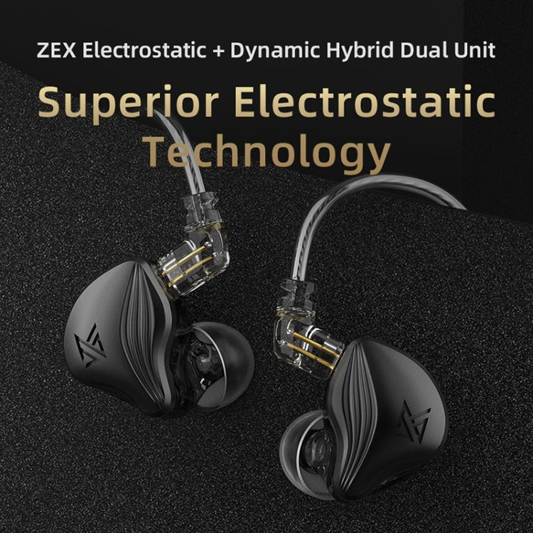 KZ-ZEX Cuffie per musica sportiva in-ear elettrostatica dinamica, With Microphone, Without Microphone