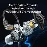 KZ-ZEX Cuffie per musica sportiva in-ear elettrostatica dinamica, With Microphone, Without Microphone