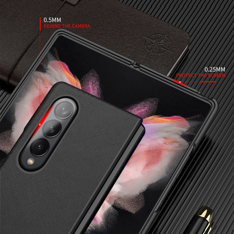 Custodia protettiva pieghevole per telefono con motivo incrociato, For Samsung Galaxy Z Fold4 5G