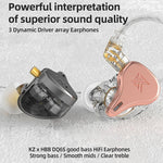 KZ-DQ6S Cuffie In-Ear con subwoofer dinamico a tre unità, With Microphone, Without Microphone