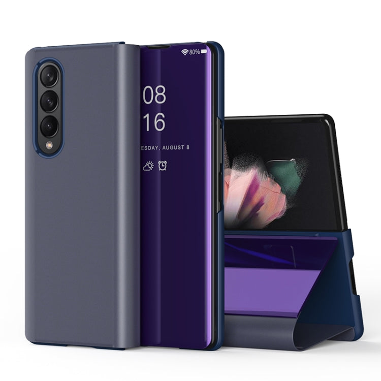 Custodia per telefono antiurto con specchio a vibrazione galvanica singola, For Samsung Galaxy Z Fold4 5G