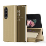 Custodia per telefono antiurto con specchio a vibrazione galvanica singola, For Samsung Galaxy Z Fold4 5G
