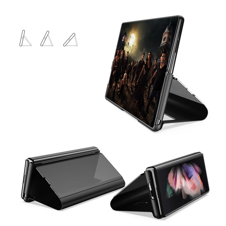 Custodia per telefono antiurto con specchio a vibrazione galvanica singola, For Samsung Galaxy Z Fold4 5G