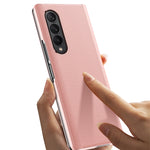 Custodia per telefono antiurto con specchio a vibrazione galvanica singola, For Samsung Galaxy Z Fold4 5G