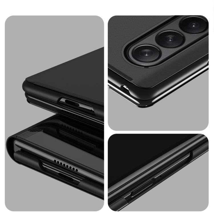 Custodia per telefono antiurto con specchio a vibrazione galvanica singola, For Samsung Galaxy Z Fold4 5G