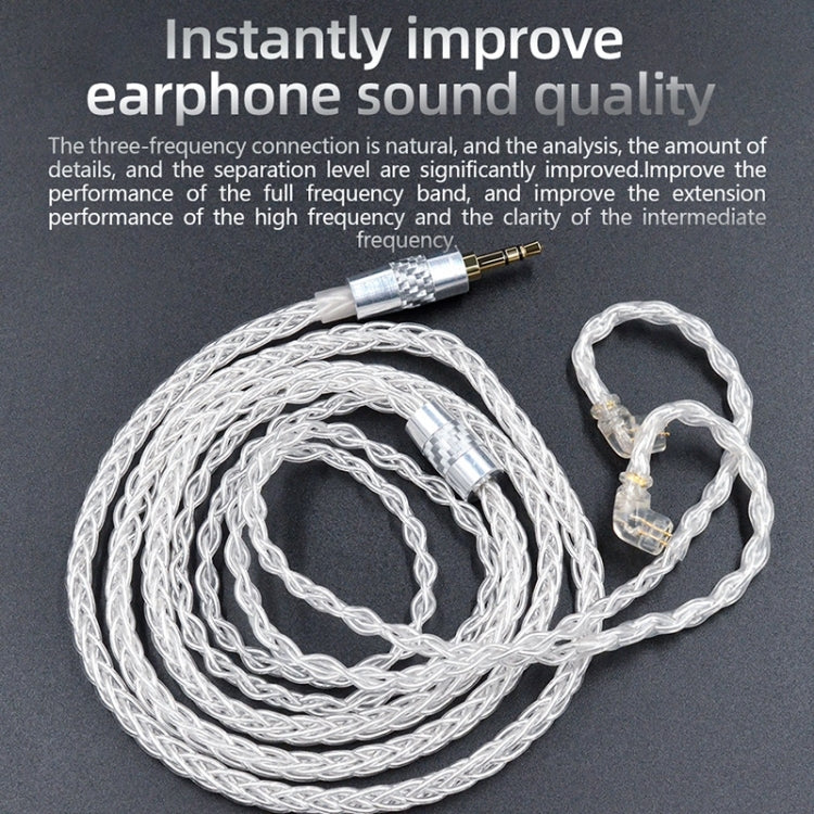 KZ OFC Cavo di aggiornamento per cuffie a 152 pin placcato argento ad alta purezza con pin standard da 0,75 mm per ZS10PRO