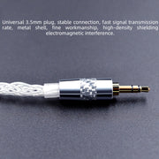 KZ OFC Cavo di aggiornamento per cuffie a 152 pin placcato argento ad alta purezza con pin standard da 0,75 mm per ZS10PRO