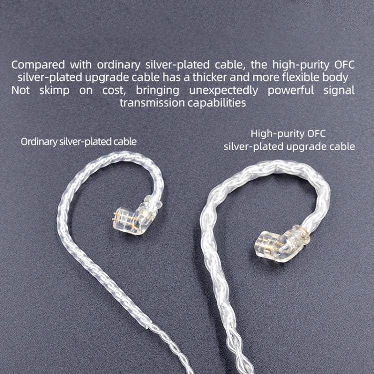 KZ OFC Cavo di aggiornamento per cuffie a 152 pin placcato argento ad alta purezza con pin standard da 0,75 mm per ZS10PRO