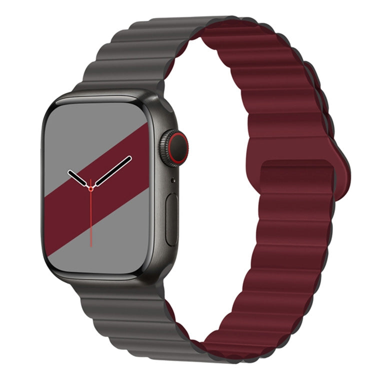 Cinturino magnetico in silicone con fibbia inversa per serie Apple Watch, 7 45mm / 6&SE&5&4 44mm / 3&2&1 42mm, 7 41mm / 6&SE&5&4 40mm / 3&2&1 38mm