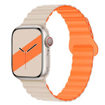 Cinturino magnetico in silicone con fibbia inversa per serie Apple Watch, 7 45mm / 6&SE&5&4 44mm / 3&2&1 42mm, 7 41mm / 6&SE&5&4 40mm / 3&2&1 38mm