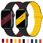 Cinturino magnetico in silicone con fibbia inversa per serie Apple Watch, 7 45mm / 6&SE&5&4 44mm / 3&2&1 42mm, 7 41mm / 6&SE&5&4 40mm / 3&2&1 38mm