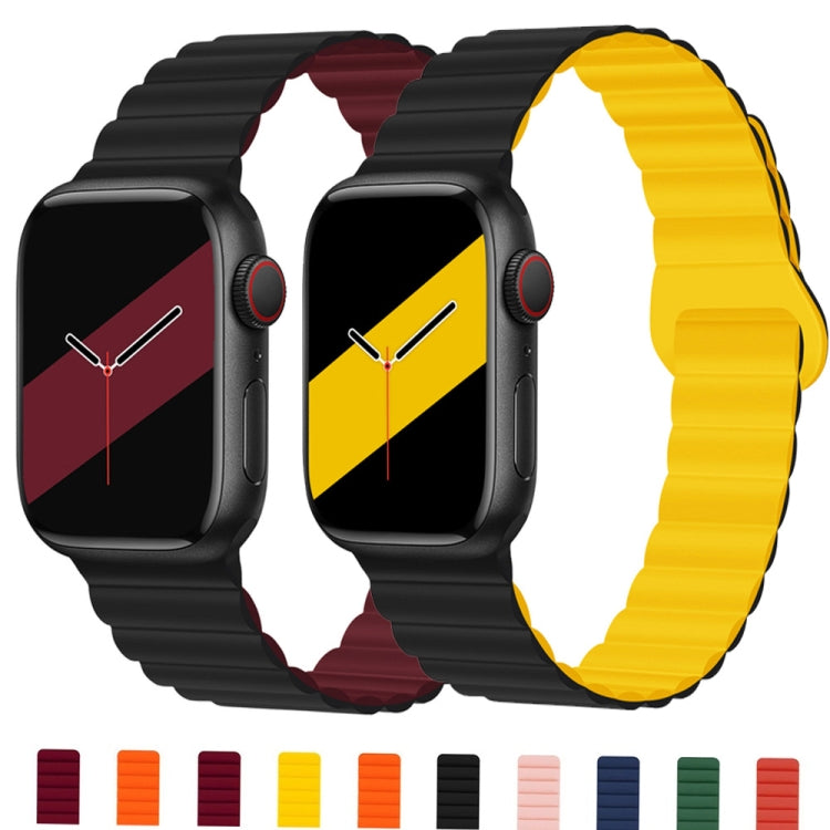 Cinturino magnetico in silicone con fibbia inversa per serie Apple Watch, 7 45mm / 6&SE&5&4 44mm / 3&2&1 42mm, 7 41mm / 6&SE&5&4 40mm / 3&2&1 38mm