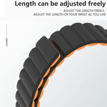 Cinturino magnetico in silicone con fibbia inversa per serie Apple Watch, 7 45mm / 6&SE&5&4 44mm / 3&2&1 42mm, 7 41mm / 6&SE&5&4 40mm / 3&2&1 38mm