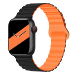 Cinturino magnetico in silicone con fibbia inversa per serie Apple Watch, 7 45mm / 6&SE&5&4 44mm / 3&2&1 42mm, 7 41mm / 6&SE&5&4 40mm / 3&2&1 38mm