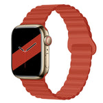 Cinturino magnetico in silicone con fibbia inversa per serie Apple Watch, 7 45mm / 6&SE&5&4 44mm / 3&2&1 42mm, 7 41mm / 6&SE&5&4 40mm / 3&2&1 38mm