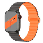 Cinturino magnetico in silicone con fibbia inversa per serie Apple Watch, 7 45mm / 6&SE&5&4 44mm / 3&2&1 42mm, 7 41mm / 6&SE&5&4 40mm / 3&2&1 38mm