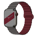 Cinturino magnetico in silicone con fibbia inversa per serie Apple Watch, 7 45mm / 6&SE&5&4 44mm / 3&2&1 42mm, 7 41mm / 6&SE&5&4 40mm / 3&2&1 38mm
