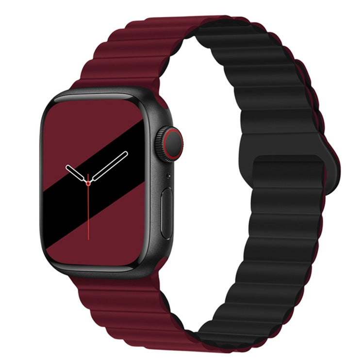 Cinturino magnetico in silicone con fibbia inversa per serie Apple Watch, 7 45mm / 6&SE&5&4 44mm / 3&2&1 42mm, 7 41mm / 6&SE&5&4 40mm / 3&2&1 38mm