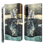 Custodia per cellulare in pelle flip modello pittura 3D, For Samsung Galaxy A22 4G / M32 4G, For Sony Xperia 1 IV