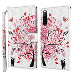 Custodia per cellulare in pelle flip modello pittura 3D, For Sony Xperia 10 IV