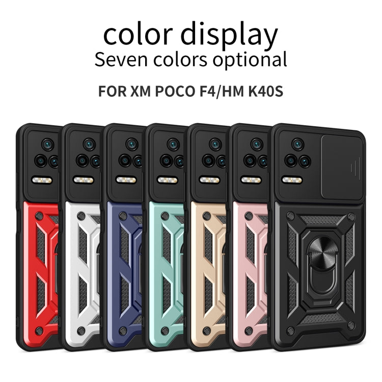 Design della fotocamera scorrevole Custodia per telefono in TPU + PC, For Xiaomi Poco F4/Redmi K40S