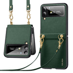 Custodia per telefono SULADA in pelle con texture Litchi + TPU con cinturino, For Samsung Galaxy Z Flip3 5G, For Huawei P50 Pocket