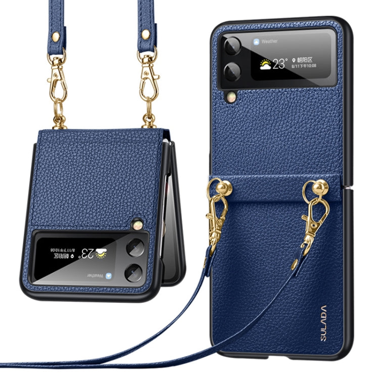 Custodia per telefono SULADA in pelle con texture Litchi + TPU con cinturino, For Samsung Galaxy Z Flip3 5G, For Huawei P50 Pocket