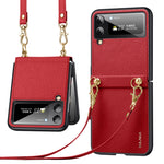 Custodia per telefono SULADA in pelle con texture Litchi + TPU con cinturino, For Samsung Galaxy Z Flip3 5G, For Huawei P50 Pocket