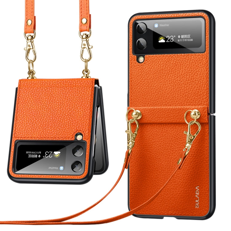 Custodia per telefono SULADA in pelle con texture Litchi + TPU con cinturino, For Samsung Galaxy Z Flip3 5G, For Huawei P50 Pocket