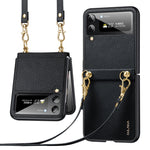 Custodia per telefono SULADA in pelle con texture Litchi + TPU con cinturino, For Samsung Galaxy Z Flip3 5G, For Huawei P50 Pocket