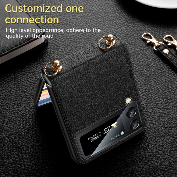 Custodia per telefono SULADA in pelle con texture Litchi + TPU con cinturino, For Samsung Galaxy Z Flip3 5G, For Huawei P50 Pocket