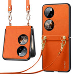 Custodia per telefono SULADA in pelle con texture Litchi + TPU con cinturino, For Samsung Galaxy Z Flip3 5G, For Huawei P50 Pocket