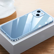 Custodia per telefono trasparente HD con struttura in metallo, For iPhone 14, For iPhone 14 Plus, For iPhone 14 Pro, For iPhone 14 Pro Max