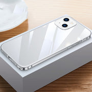 Custodia per telefono trasparente HD con struttura in metallo, For iPhone 14, For iPhone 14 Plus, For iPhone 14 Pro, For iPhone 14 Pro Max
