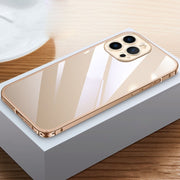 Custodia per telefono trasparente HD con struttura in metallo, For iPhone 14, For iPhone 14 Plus, For iPhone 14 Pro, For iPhone 14 Pro Max