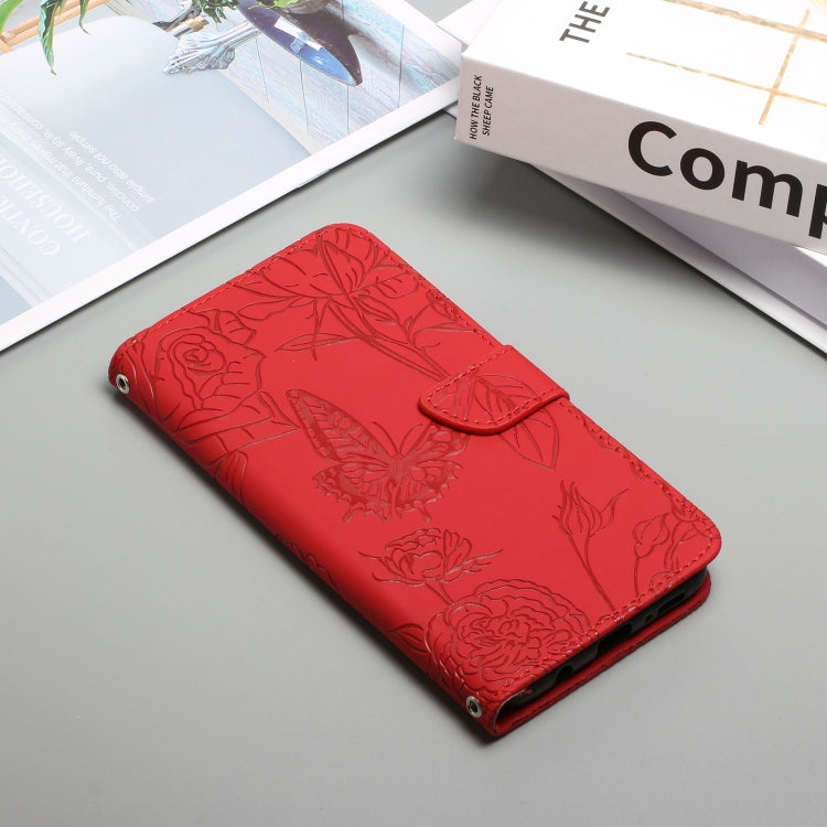HT03 Cassa del telefono di cuoio di vibrazione impressa farfalla di sensibilità della pelle, For OPPO Realme C30, For OPPO Reno7 A, For Samsung Galaxy M13