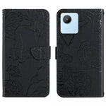 HT03 Cassa del telefono di cuoio di vibrazione impressa farfalla di sensibilità della pelle, For OPPO Realme C30, For OPPO Reno7 A, For Samsung Galaxy M13